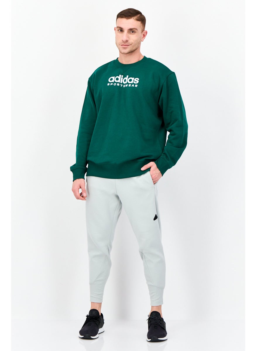 Adidas - Men Sportswear Fit Long Sleeves Outdoor Sweatshirt, Green - Image 1