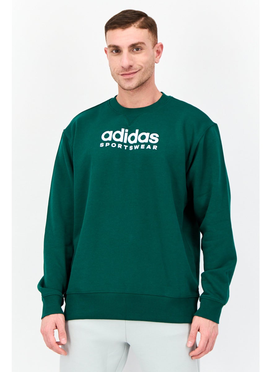 Adidas - Men Sportswear Fit Long Sleeves Outdoor Sweatshirt, Green - Image 1
