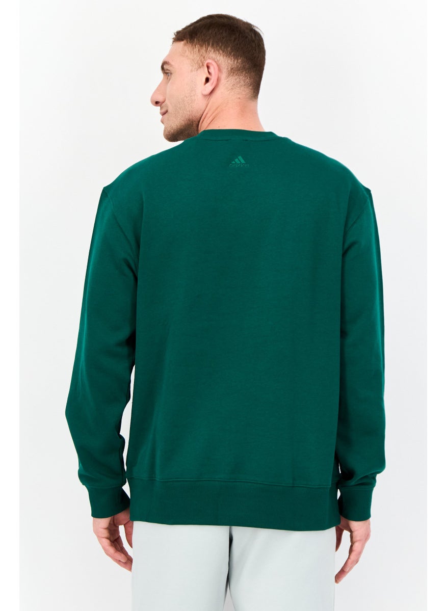 Adidas - Men Sportswear Fit Long Sleeves Outdoor Sweatshirt, Green - Image 1