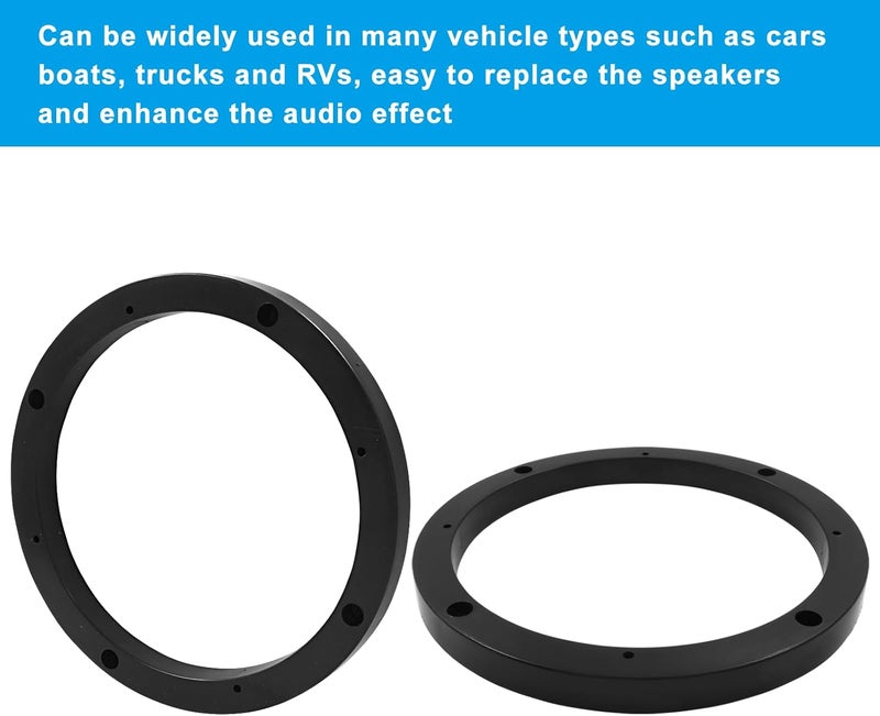 BokWin Reliable daily use design BokWin 2 Pcs Universal Fit Car Speaker Spacer 6.5 Inch Adaptor Ring Mounting Bracket Plastic Car Stereo Speakers Spacer(Black) Low dust buildup - Image 4