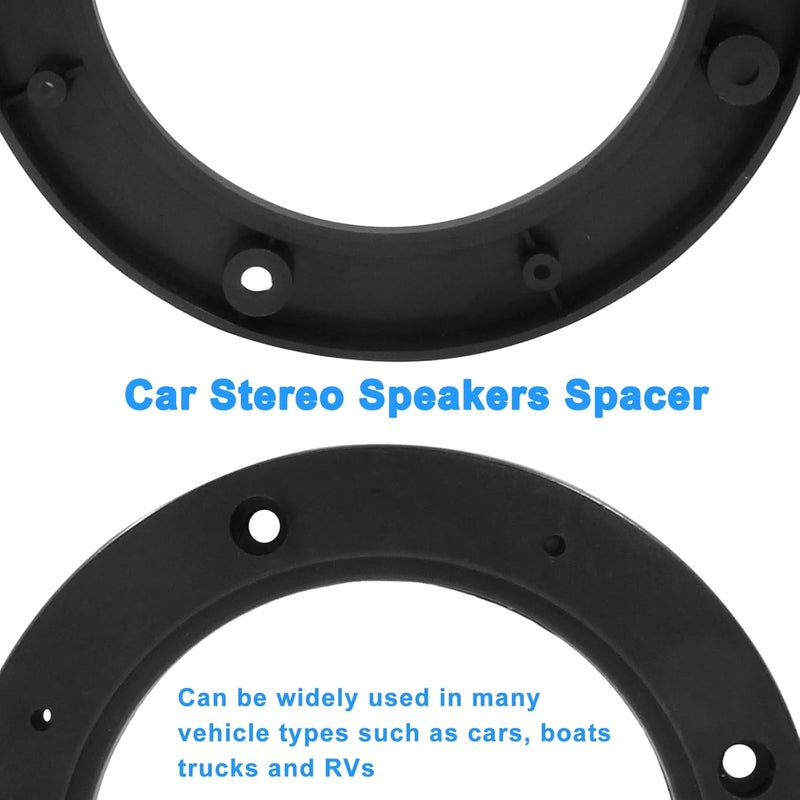 BokWin Reliable daily use design BokWin 2 Pcs Universal Fit Car Speaker Spacer 6.5 Inch Adaptor Ring Mounting Bracket Plastic Car Stereo Speakers Spacer(Black) Low dust buildup - Image 3