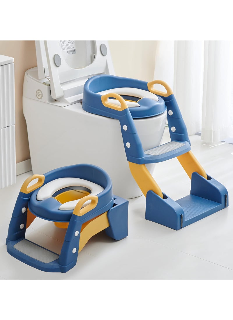XiuWoo 3-in-1 Baby Potty Seat With Ladder for Kids Baby Potty Ladder Training Chair with Splash Guard And Cushion Seat Kids Toilet Seat Potty Chair for 1-8 Years Boys Girls  - Image 1