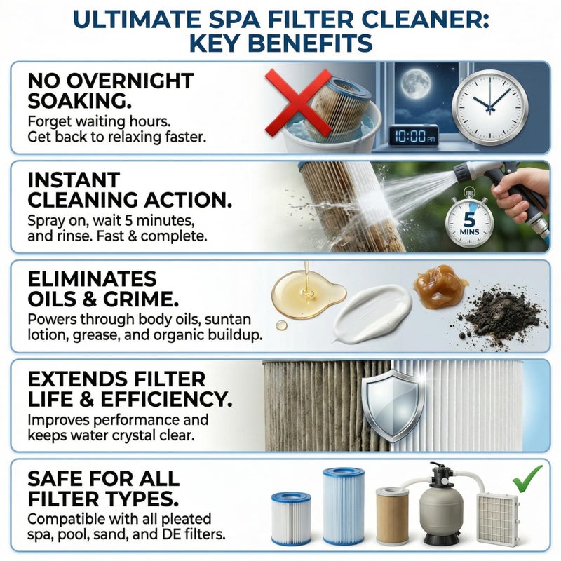 Black Diamond Stoneworks Ultimate Spa Filter Cleaner Fast-Acting Spray. Instant clean for Hot Tub & Pool Filters leaving behind no sticky residue. Prolongs filter life and pool equipment. No soaking. (1-Gallon) - Image 3