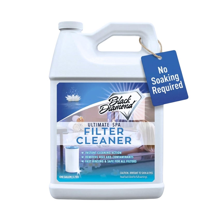 Black Diamond Stoneworks Ultimate Spa Filter Cleaner Fast-Acting Spray. Instant clean for Hot Tub & Pool Filters leaving behind no sticky residue. Prolongs filter life and pool equipment. No soaking. (1-Gallon) - Image 1