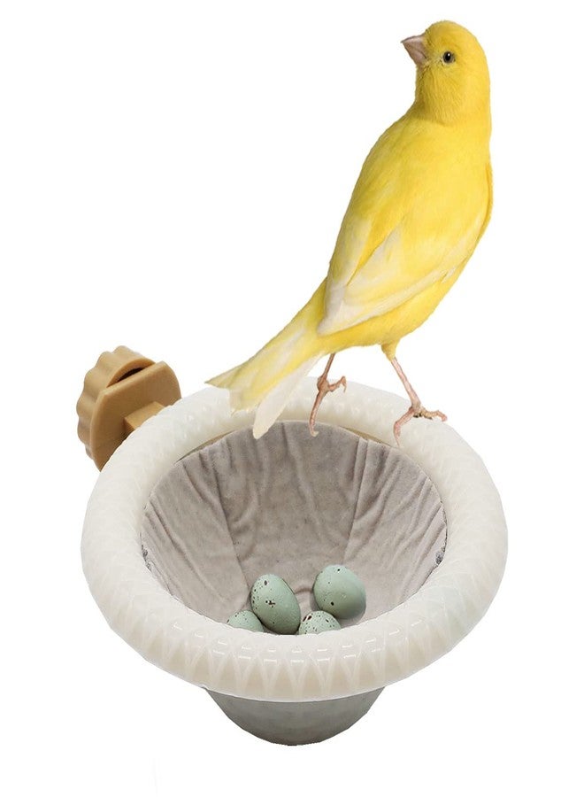 FOIBURELY Bird Nest Canary Finch Parrot Nest with Felt（White） - Image 1