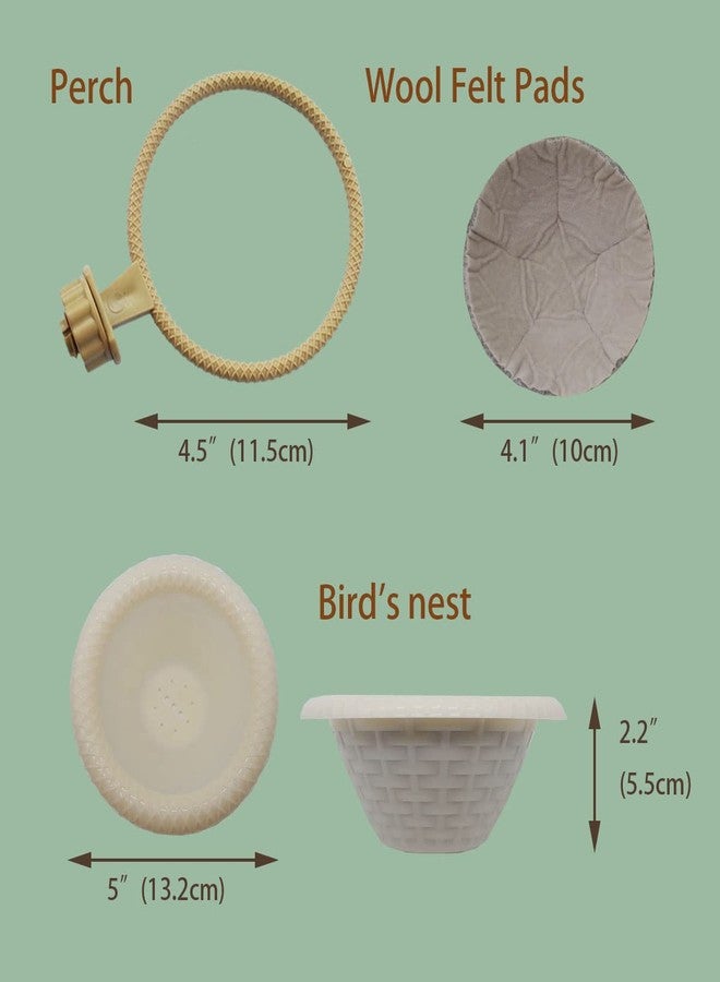 FOIBURELY Bird Nest Canary Finch Parrot Nest with Felt（White） - Image 2