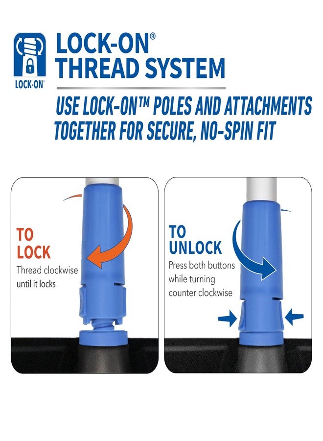 Unger Professional HydroPower Lock-On 10” Bi-Level Scrub Brush, Cleaning Supplies, Scrubber Tool, Compatible with Waterflow Poles, Use in Garage, Driveway, Deck, Concrete, Cement, and Brick - Image 3