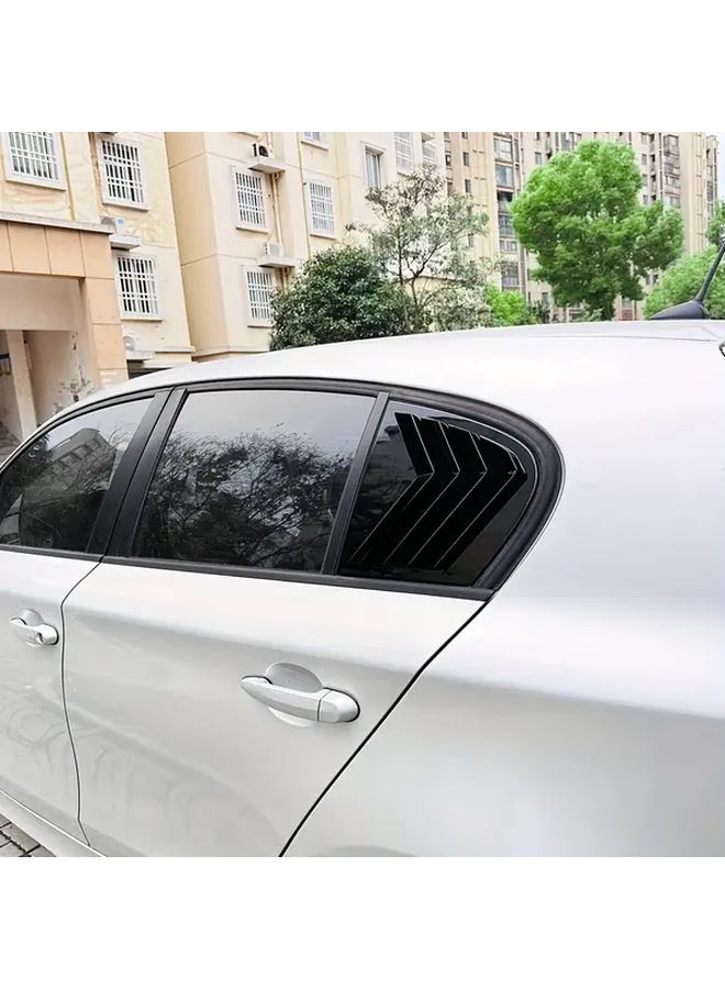 لمع أسود نافذة جانبية خلفية لسيارة بي إم دبليو الفئة الأولى E87 2005-2011، من ألياف الكربون ABS، شريط لاصق مقاوم للطقس، ترقية خارجية للسيارة. - Image 3