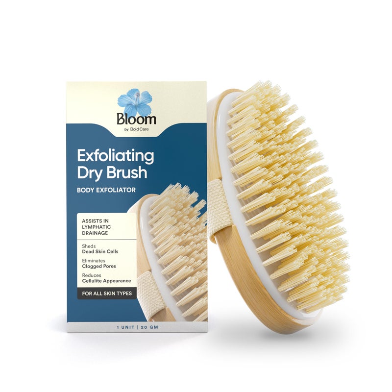 Bloom by Boldcare Bloom by Bold Care Exfoliating Oval Dry Bath Brush | For Lymphatic Drainage & Cellulite Appearance | Sheds Dead Skin Cells & Prevents Ingrown Hair | Wooden Bath Brush with Natural Bristles | (1 unit) - Image 4