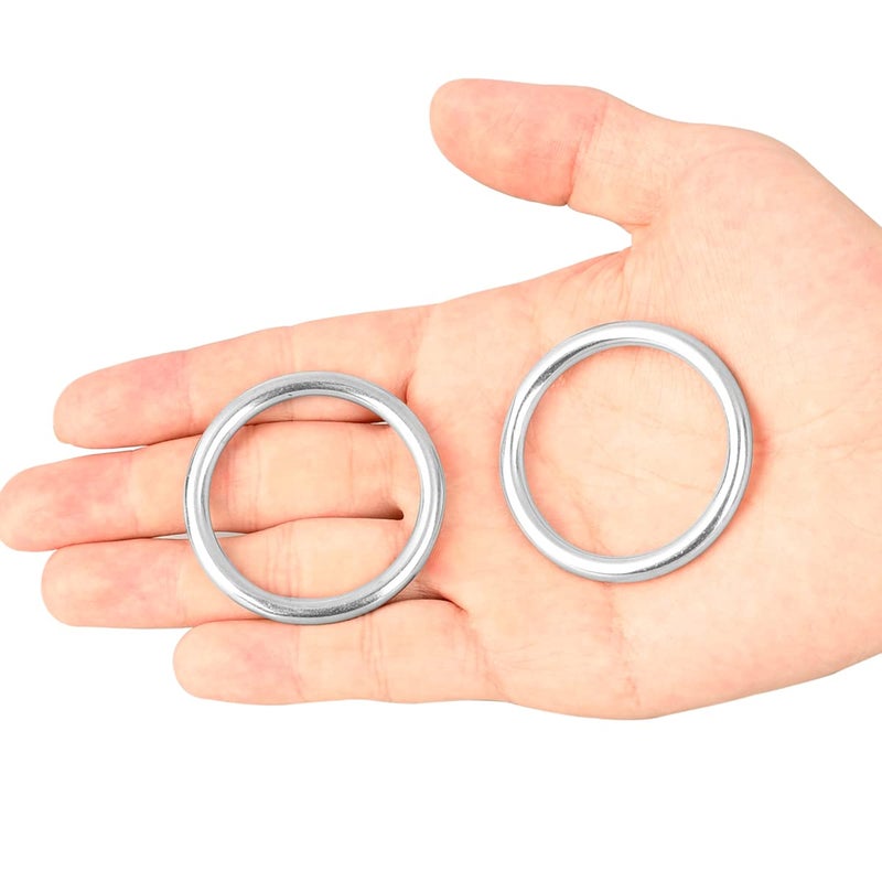 Abimars 2" Seamless Metal O Ring, 10 Pack 304 Stainless Steel Rings Load 320lbs, Solid, Heavy Duty Multi-Purpose Metal O-Ring for Macrame,Dog Leashes - Image 3