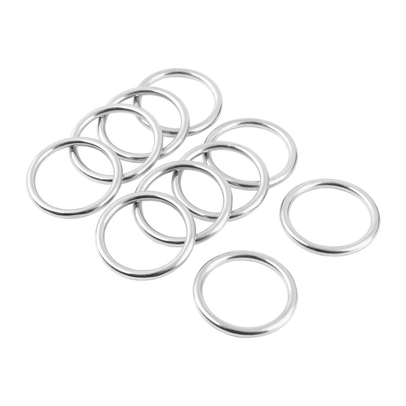 Abimars 2" Seamless Metal O Ring, 10 Pack 304 Stainless Steel Rings Load 320lbs, Solid, Heavy Duty Multi-Purpose Metal O-Ring for Macrame,Dog Leashes - Image 4