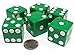 Koplow Games Set of 6 D6 25mm Large Opaque Jumbo Dice Green with White Pip - Image 3