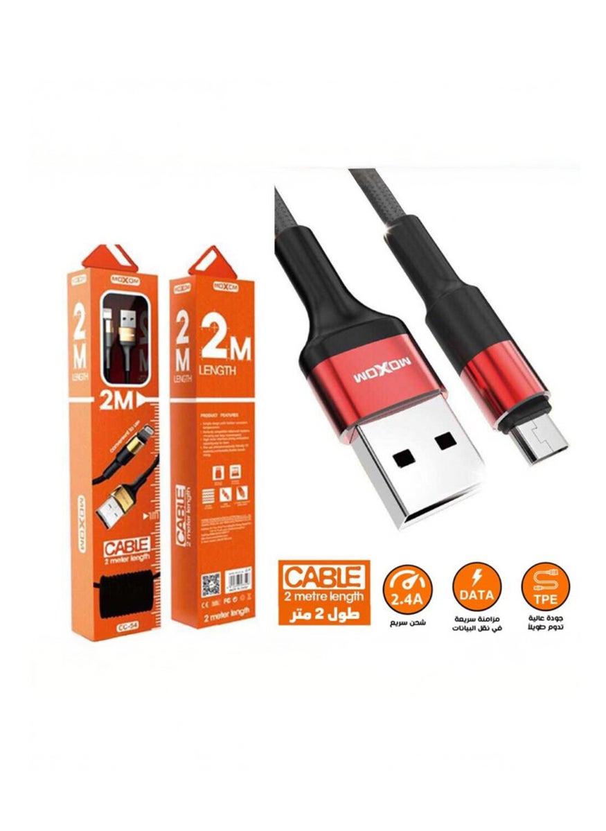 MOXOM MX-CC54 2 Meter Charging Cable, Black  - Image 1