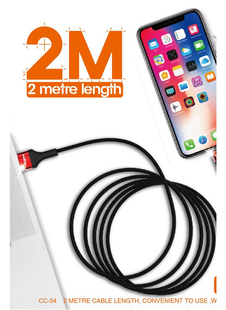 MOXOM MX-CC54 2 Meter Charging Cable, Black  - Image 3