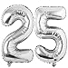 Jonhamwelbor 25 Number Balloons Silver Giant Jumbo Big Large Foil Mylar Number Balloons for Women Men Party Supplies 25 Anniversary Events Decorations Balloon - Image 2
