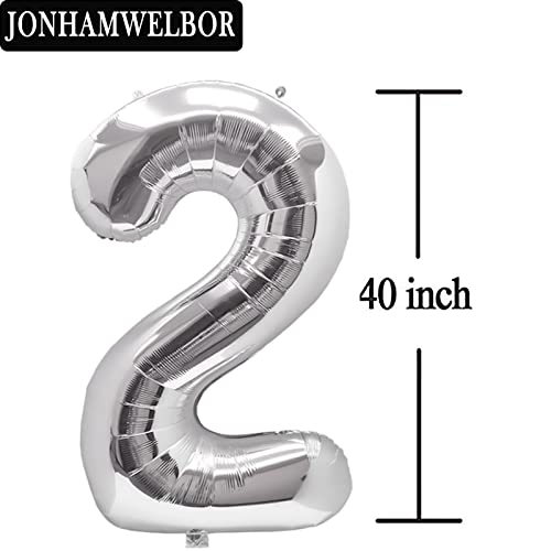 Jonhamwelbor 25 Number Balloons Silver Giant Jumbo Big Large Foil Mylar Number Balloons for Women Men Party Supplies 25 Anniversary Events Decorations Balloon - Image 5