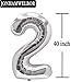 Jonhamwelbor 25 Number Balloons Silver Giant Jumbo Big Large Foil Mylar Number Balloons for Women Men Party Supplies 25 Anniversary Events Decorations Balloon - Image 4