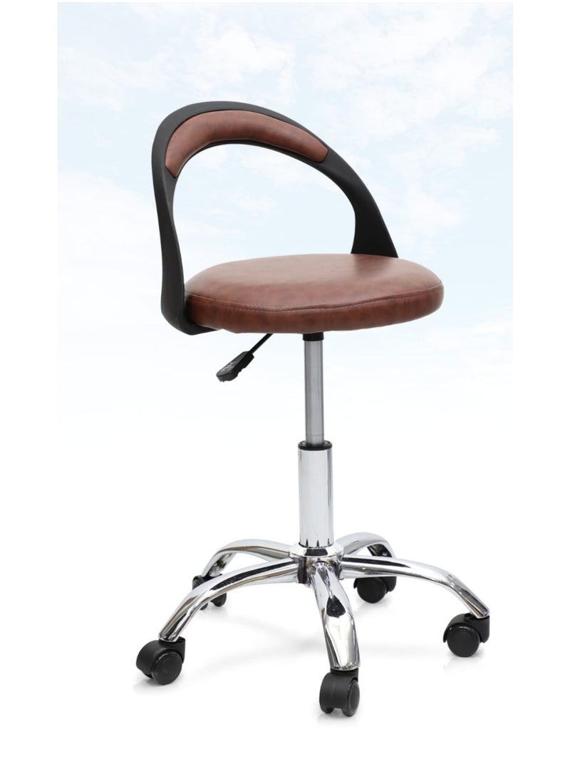 KARNAK - Karnak PU Leather Bar Stools Set of 2 Breakfast Chairs Adjustable Swivel Stylish Counter Chairs Gold High Stools for Kitchen Island/Home Bar Color Brown - Image 1