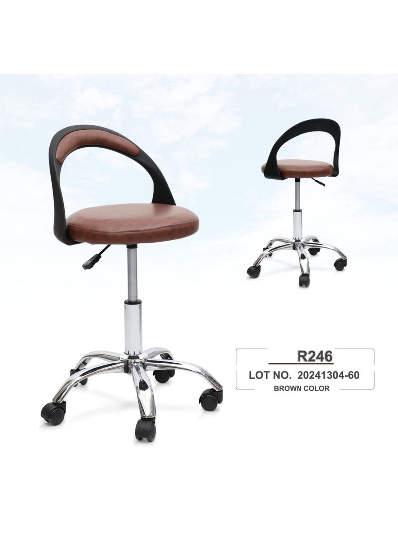 KARNAK - Karnak PU Leather Bar Stools Set of 2 Breakfast Chairs Adjustable Swivel Stylish Counter Chairs Gold High Stools for Kitchen Island/Home Bar Color Brown - Image 1