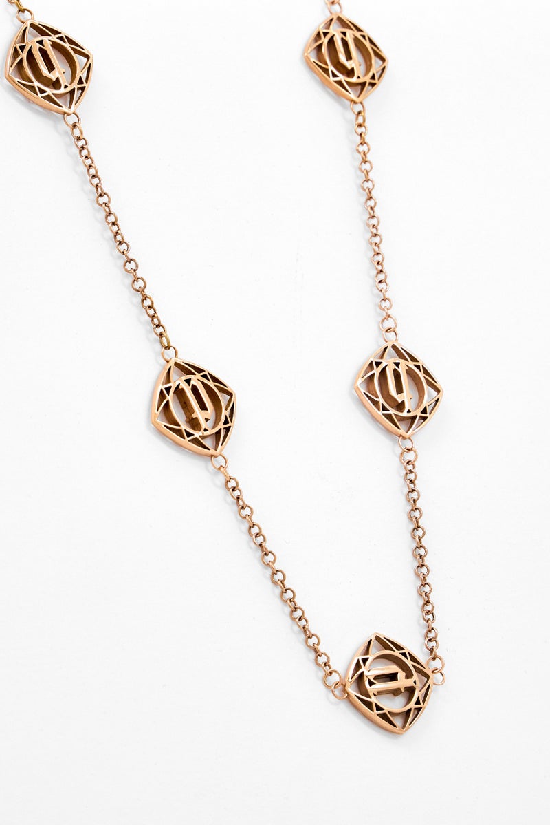 POLICE Women 2Pcs Stainless Steel Necklace And Bracelet Set, Rose Gold - Image 1