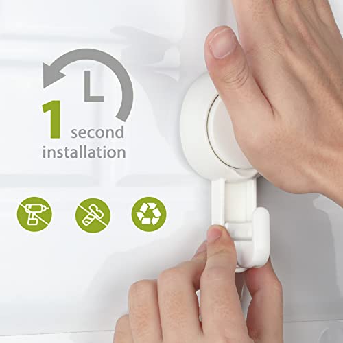 Elegear خطافات دش بمص suction cup من Elegear لليفة، رداء، منشفة، قوية التحمل (4 قطع) مقاومة للماء، خطافات شفط قابلة لإعادة الاستخدام للحمام والمطبخ - Image 3