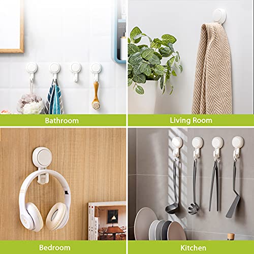 Elegear خطافات دش بمص suction cup من Elegear لليفة، رداء، منشفة، قوية التحمل (4 قطع) مقاومة للماء، خطافات شفط قابلة لإعادة الاستخدام للحمام والمطبخ - Image 5