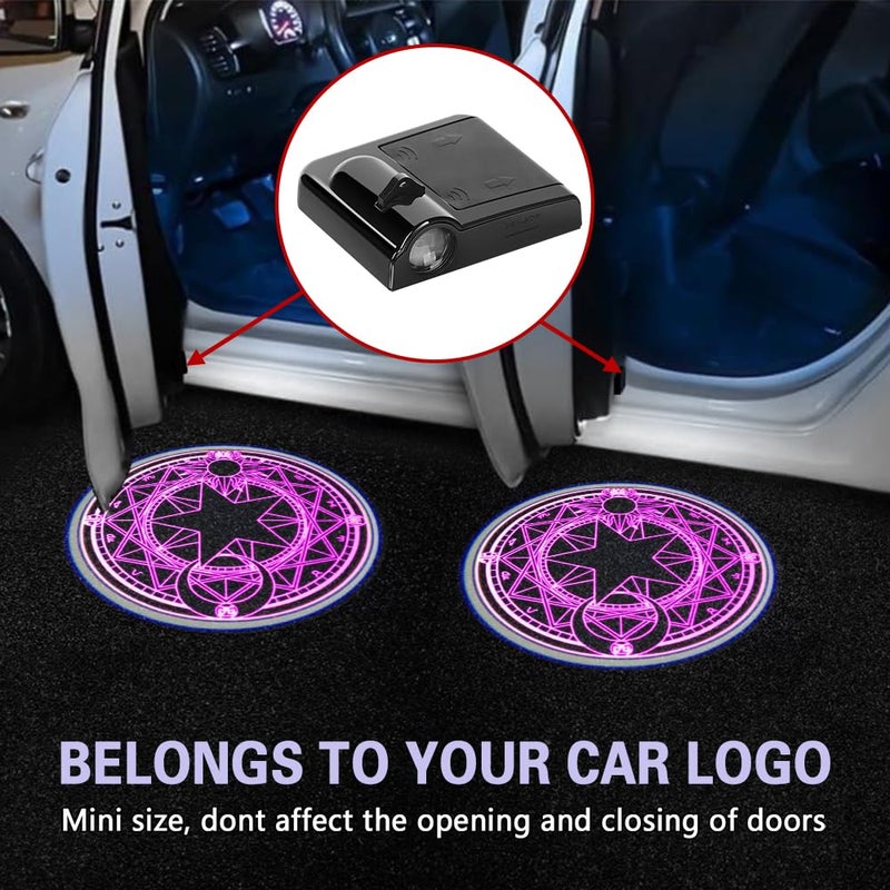 Zufoty 2PCS Car Door Projector Lights, Car Door LED Logo Projector, Wireless Courtesy LED Light, Car Door Step Welcome Lights, LED Car Welcome Light Ghost Shadow Light Universal for Cars Trucks SUVs - Image 4