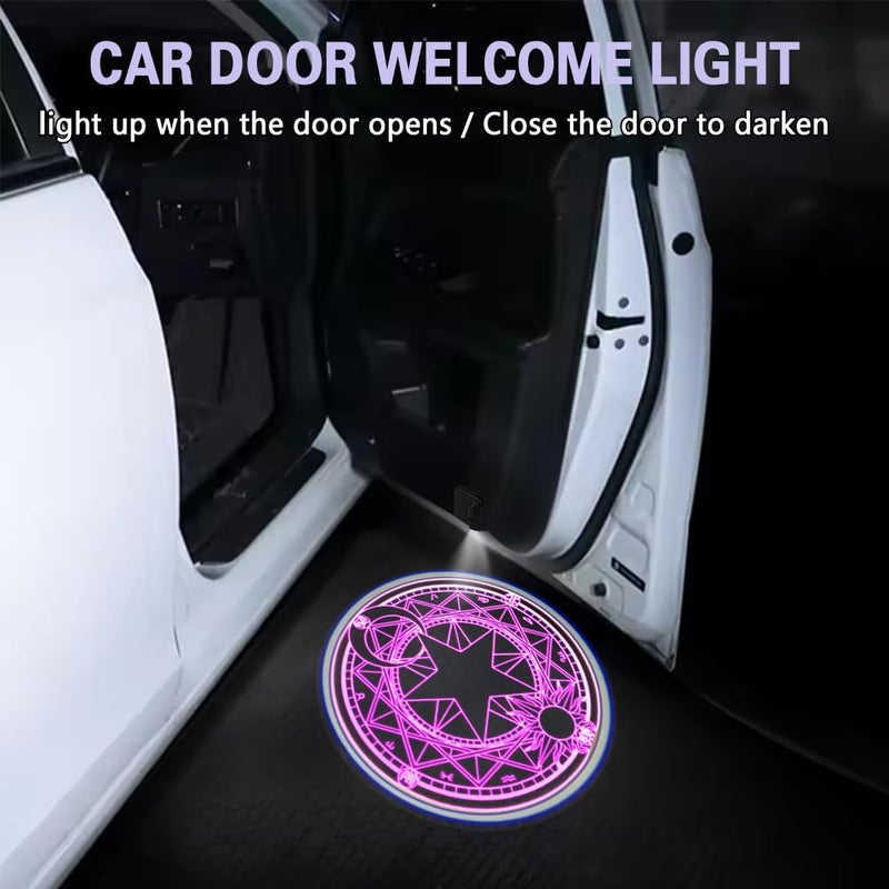 Zufoty 2PCS Car Door Projector Lights, Car Door LED Logo Projector, Wireless Courtesy LED Light, Car Door Step Welcome Lights, LED Car Welcome Light Ghost Shadow Light Universal for Cars Trucks SUVs - Image 3