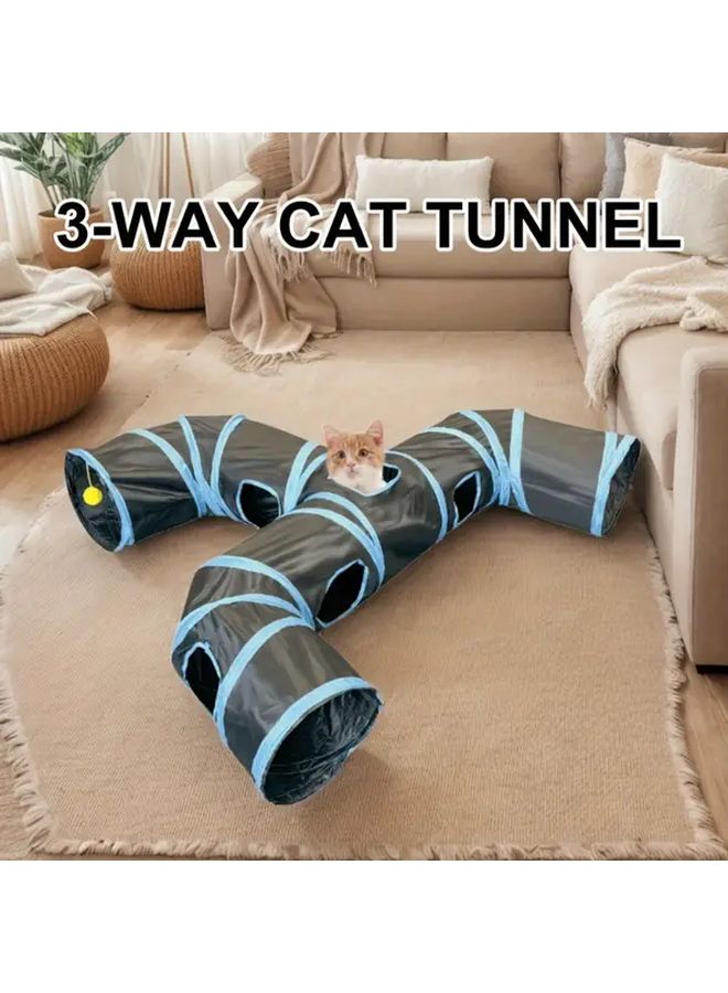 نفق قطط قابل للطي من نوع Y - ممر لعب تفاعلي للقطط المنزلية - Image 2