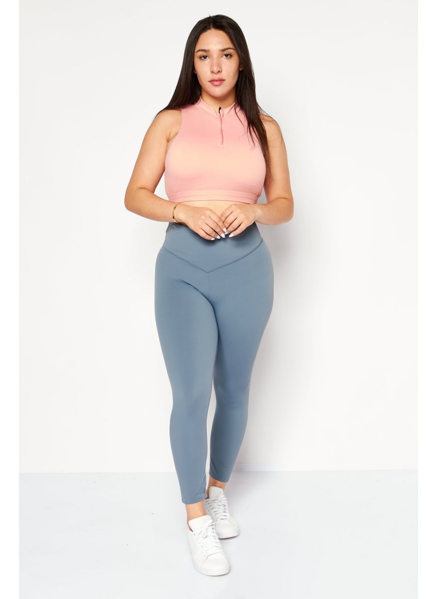 TRIUMPH Women Sportswear Fit 7/8 Length Solid Training Leggings, Grey  - Image 3