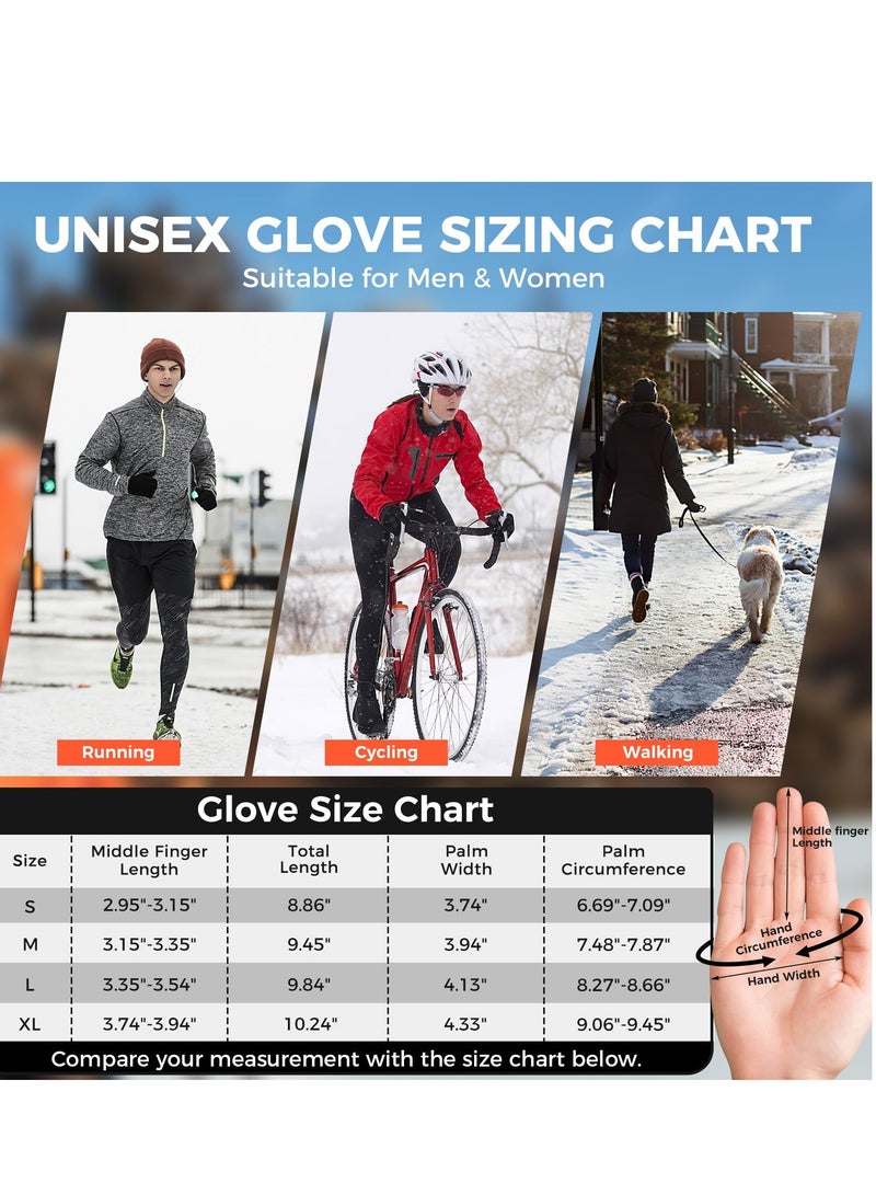 Excefore Winter Gloves, Men Women Touch Screen Glove, Classic Unisex Leather Gloves for Cycling, Running, and Fishing - Waterproof and Thermal for Men and Women  - Image 4