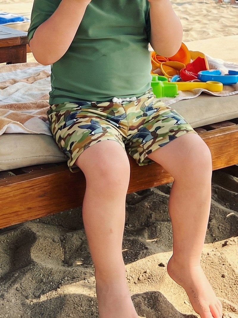 Toddler Baby Boy Swim Trunks Stylish Sailboat/Duck Print Casual Beach Shorts for Summer - Image 3