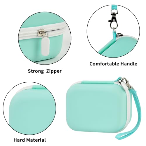 ANKHOH Label Maker Case for Memoking T02/ for Phomemo M02/ M02S/ M02 Pro/ Q30S/ for Nelko PM230/ for Anycash/for Ponek Mini Pocket Printer, Portable Sticker Paper Storage Holder - Box Only (Green) - Image 4