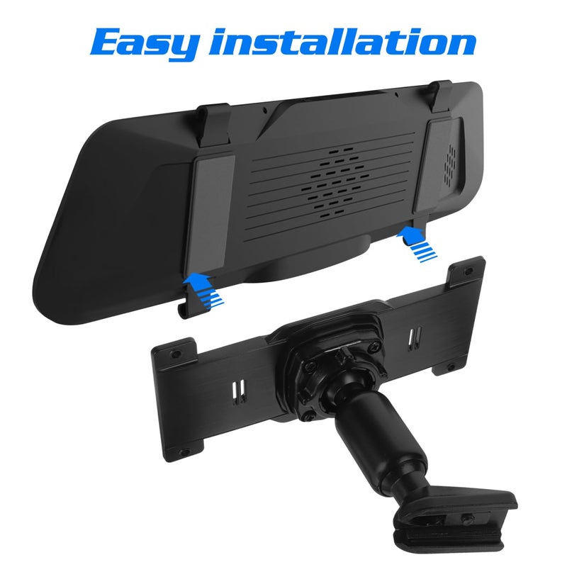 DOITOOL Rear View Mirror Back Plate Panel Dash Cam Mirror Mounting Bracket Arm Car Rear View Camera Install Kit for 5.5" - 12" Car SUV Dash Cams (Mounting Hole Diameter: 1.18inch - Image 4