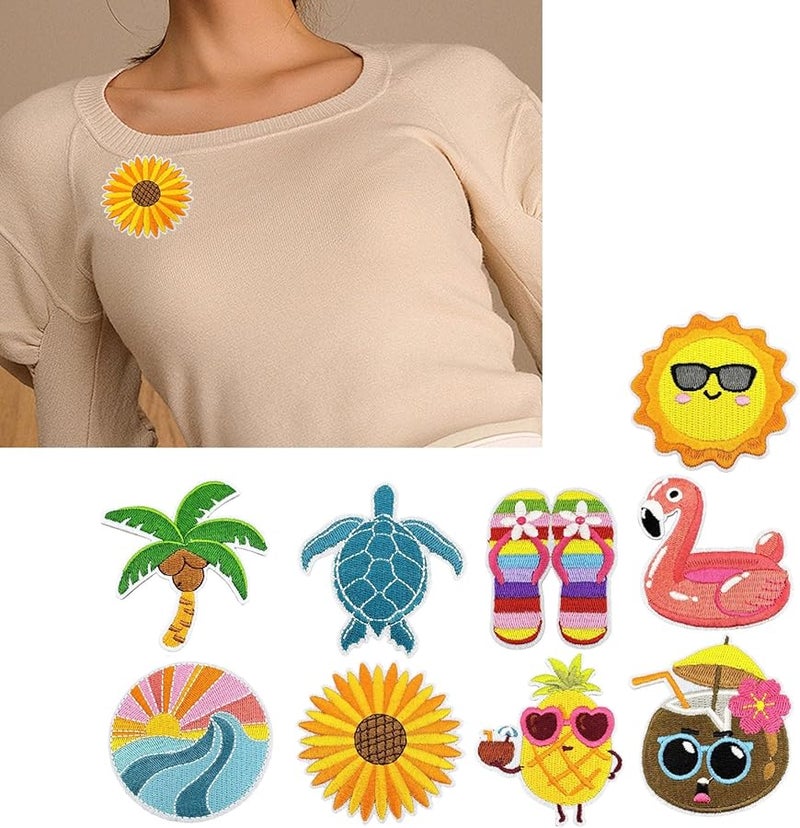 ملصقات حديدية على شكل موضوع عطلة كرتونية 9 قطع لإصلاح القبعات والأحذية والحقائب - Image 2