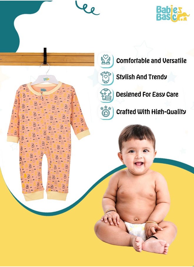 Babies Basic - 100% Cotton Printed Long Sleeves Jumpsuit/Romper/Sleepsuit For Babies - Image 1