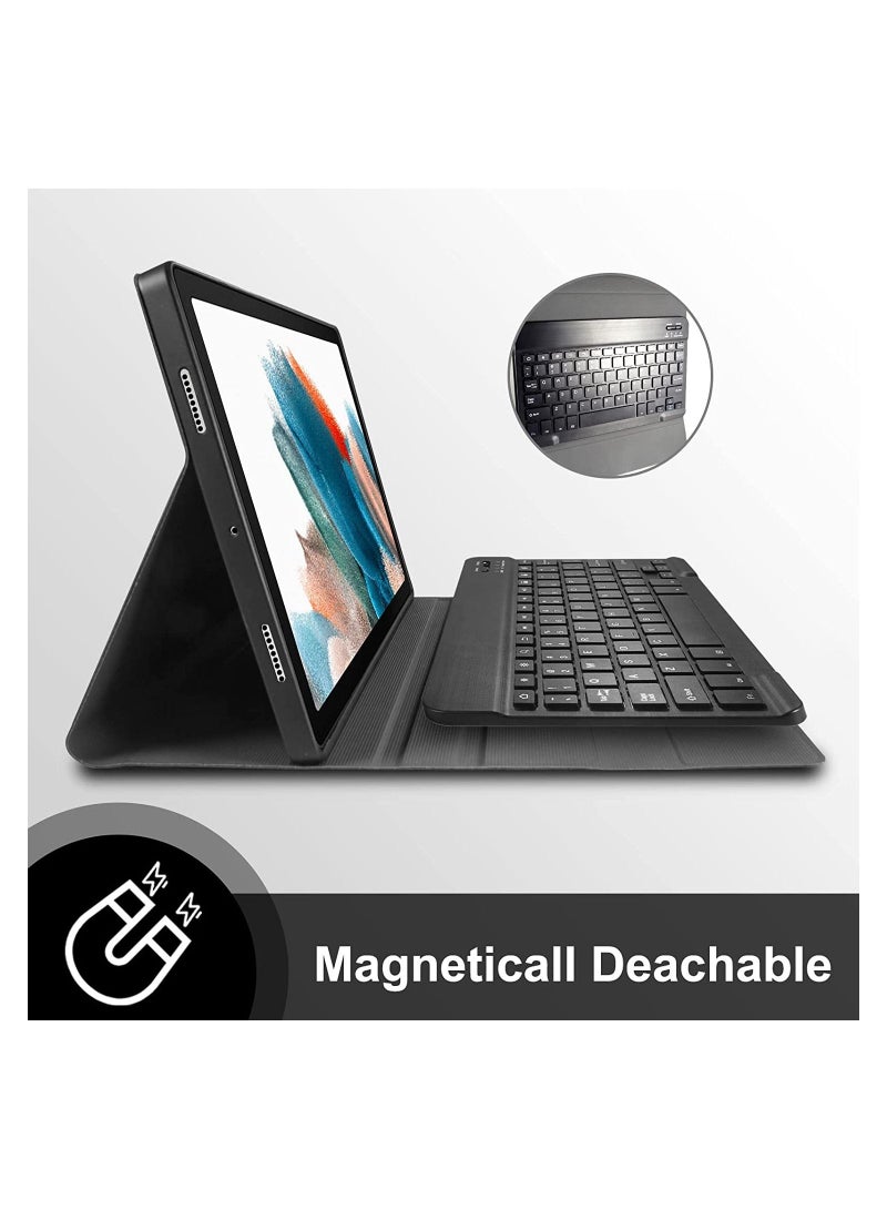 Keyboard Case for Samsung Galaxy Tab A8 10.5 inch - Smart Wireless BT Detachable Waterproof Magnetic Folio Stand Tablet Keyboard Cover - Image 3