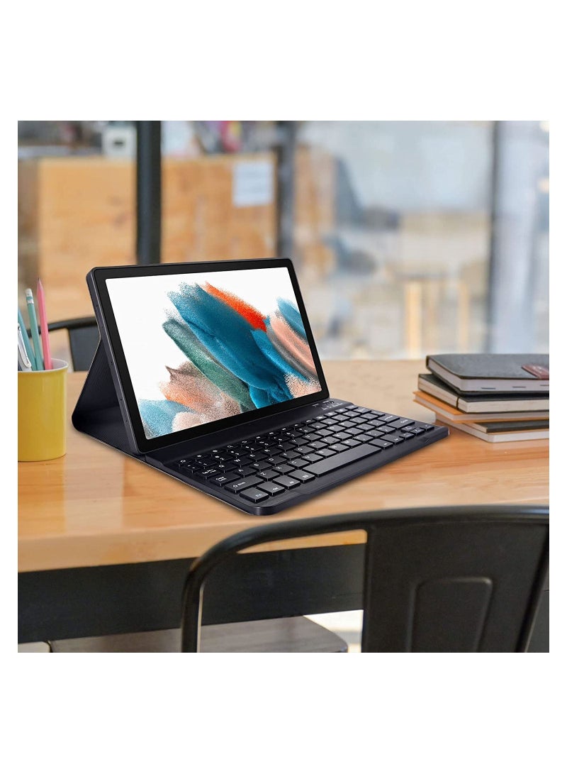 Keyboard Case for Samsung Galaxy Tab A8 10.5 inch - Smart Wireless BT Detachable Waterproof Magnetic Folio Stand Tablet Keyboard Cover - Image 1