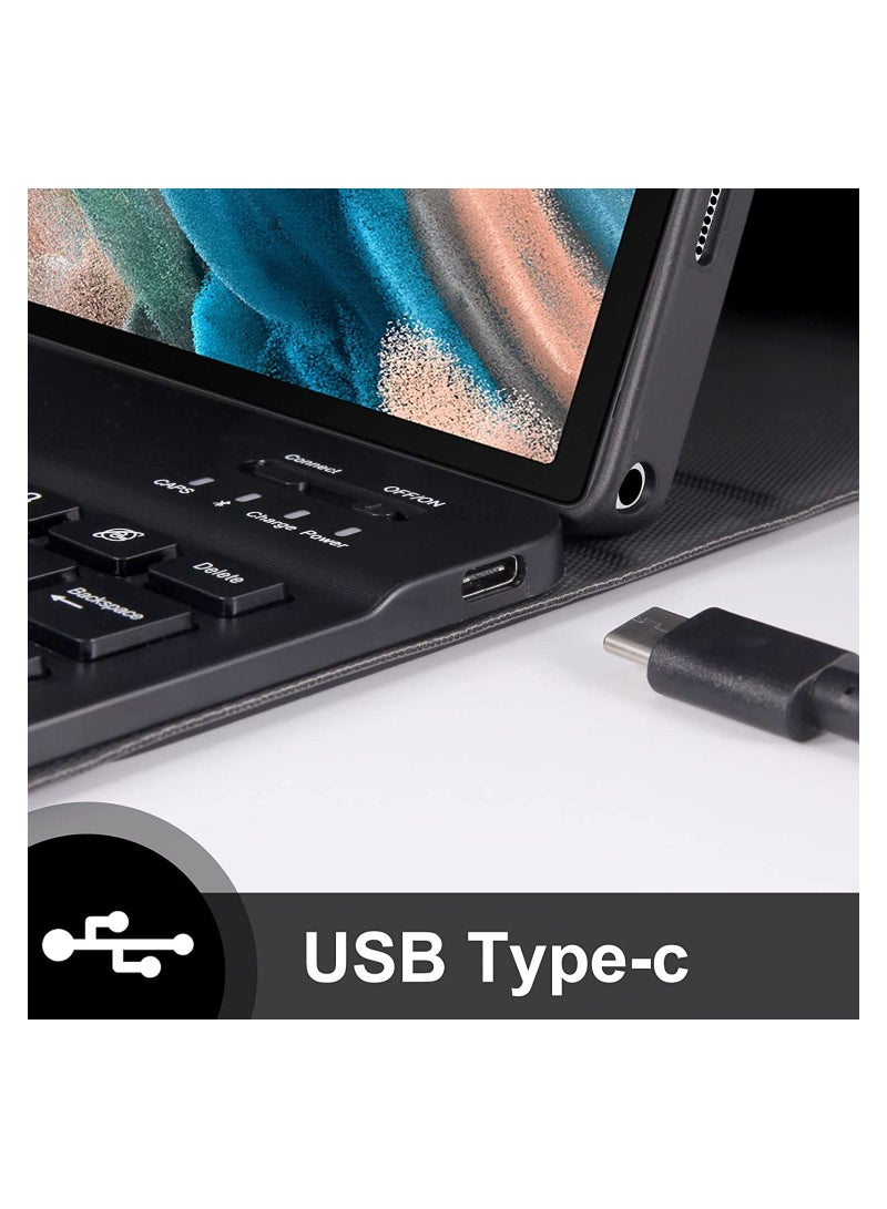 Keyboard Case for Samsung Galaxy Tab A8 10.5 inch - Smart Wireless BT Detachable Waterproof Magnetic Folio Stand Tablet Keyboard Cover - Image 2