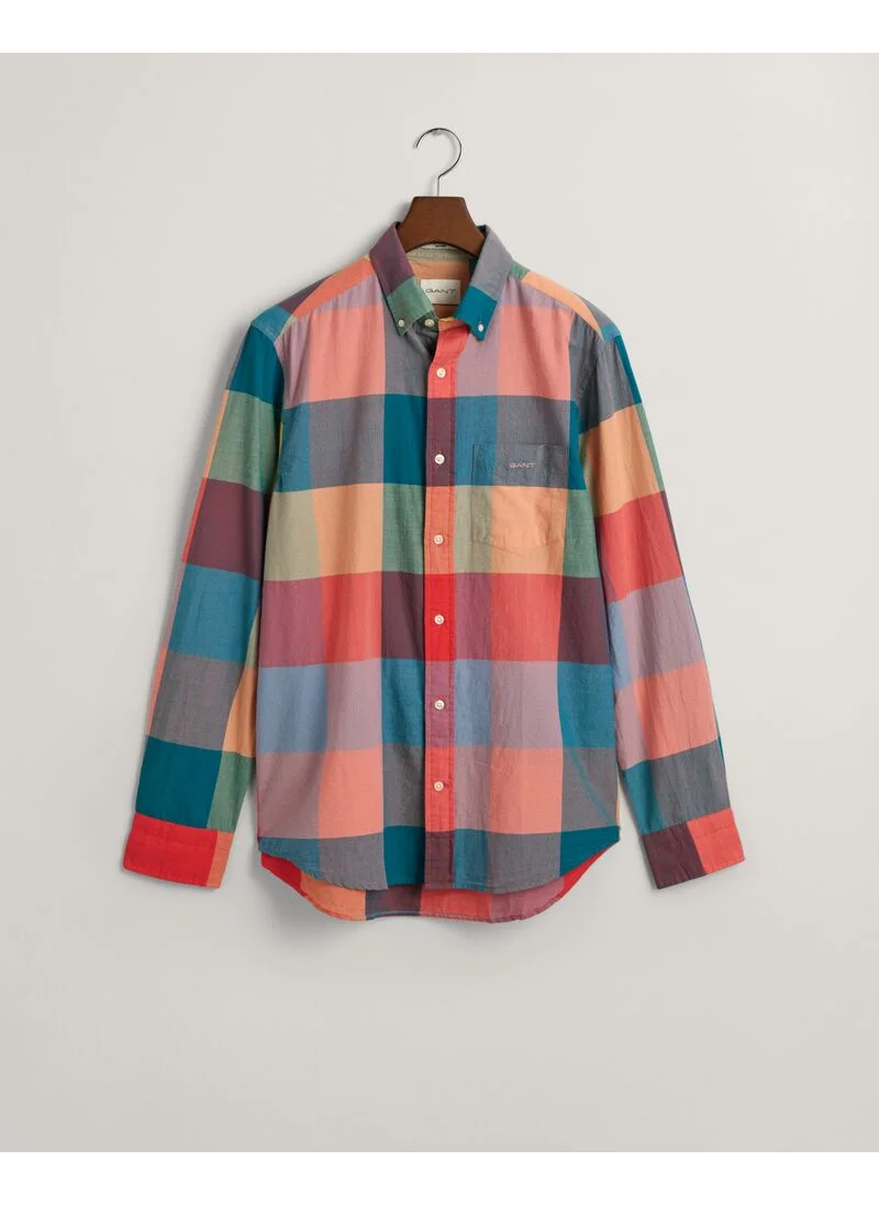 غانت Regular Fit Indigo Madras Shirt