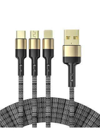 Multi Charging Cable, 3 in 1 Nylon Braided 4FT/1.5M Multiple USB Charging Cord Adapter, IP/Type C/Micro USB Port Connectors Compatible with iphone Cell Phones Tablets and More - pzsku/ZB8EDD216048FD398DABCZ/45/_/1728467343/1ac4195e-336c-4d6c-88f1-0589280d4f05