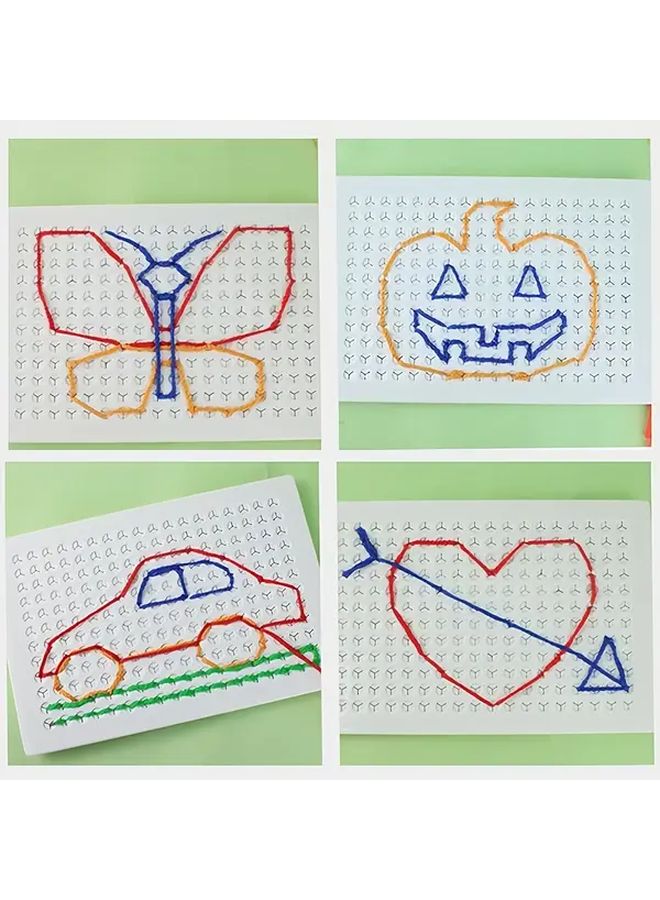 2pcs Threading Board Sensory Toy Kit with 8 Colored Ropes 2 Pens - Image 3