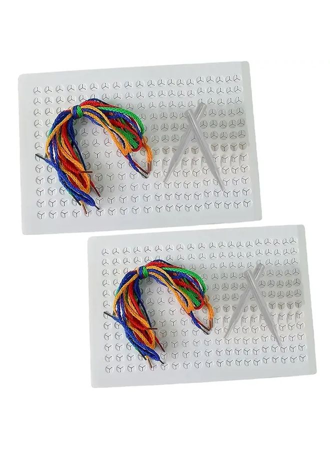 2pcs Threading Board Sensory Toy Kit with 8 Colored Ropes 2 Pens - Image 1