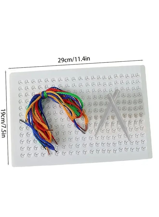 2pcs Threading Board Sensory Toy Kit with 8 Colored Ropes 2 Pens - Image 4