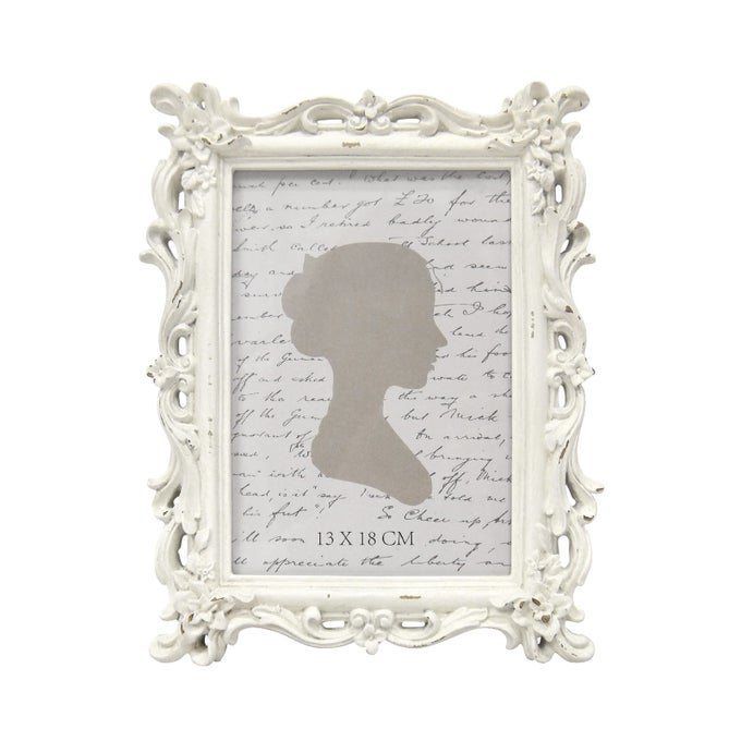 5x7 Inch Vintage Picture Frame Elegant Antique Photo Frames with Glass Front Photo Display Tabletop Wall Hanging Gift Ideas White Waves