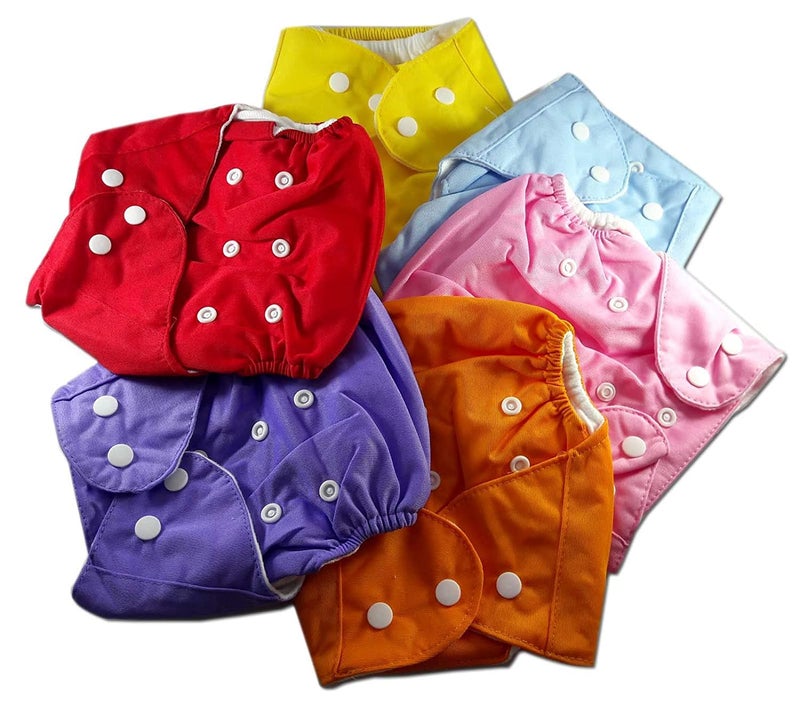 Alya Pocket Button Style Solid Reusable Cloth Diaper All in One Adjustable Washable Diapers Nappies With Insert for Toddlers/New Borns(SMALL;3-12 KGS)(YELLOW, PACK OF 1) - Image 4
