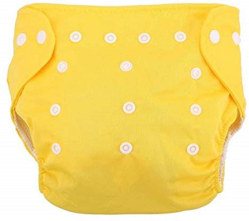 Alya Pocket Button Style Solid Reusable Cloth Diaper All in One Adjustable Washable Diapers Nappies With Insert for Toddlers/New Borns(SMALL;3-12 KGS)(YELLOW, PACK OF 1) - Image 5