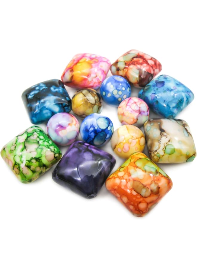 Specification Brand: Material: Acrylic Size:14mm/0.55”,20mm/0.79” Color: Assorted colors Condition: Top quality, smooth Usage: Decoration, jewelry DIY, accessories Easy to Use Variety of bright colors beads have a hole that runs all the way through the bead for stringing purposes. Use these beads accessories to work with your friends on DIY projects to create a bracelet or necklace that is unique to you. You can make a pendant to decorate any place you wish. Welcome to share your handmade age Includes 20pcs x Round Acrylic Beads 20pcs x Square Acrylic Beads Note Actual sizes and colors may be slightly different from the references due to the manual measurement errors and different shooting lights. - Image 1