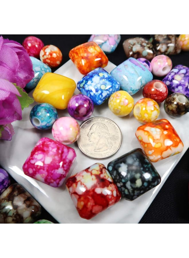 Specification Brand: Material: Acrylic Size:14mm/0.55”,20mm/0.79” Color: Assorted colors Condition: Top quality, smooth Usage: Decoration, jewelry DIY, accessories Easy to Use Variety of bright colors beads have a hole that runs all the way through the bead for stringing purposes. Use these beads accessories to work with your friends on DIY projects to create a bracelet or necklace that is unique to you. You can make a pendant to decorate any place you wish. Welcome to share your handmade age Includes 20pcs x Round Acrylic Beads 20pcs x Square Acrylic Beads Note Actual sizes and colors may be slightly different from the references due to the manual measurement errors and different shooting lights. - Image 5