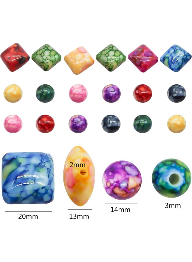 Specification Brand: Material: Acrylic Size:14mm/0.55”,20mm/0.79” Color: Assorted colors Condition: Top quality, smooth Usage: Decoration, jewelry DIY, accessories Easy to Use Variety of bright colors beads have a hole that runs all the way through the bead for stringing purposes. Use these beads accessories to work with your friends on DIY projects to create a bracelet or necklace that is unique to you. You can make a pendant to decorate any place you wish. Welcome to share your handmade age Includes 20pcs x Round Acrylic Beads 20pcs x Square Acrylic Beads Note Actual sizes and colors may be slightly different from the references due to the manual measurement errors and different shooting lights. - Image 2